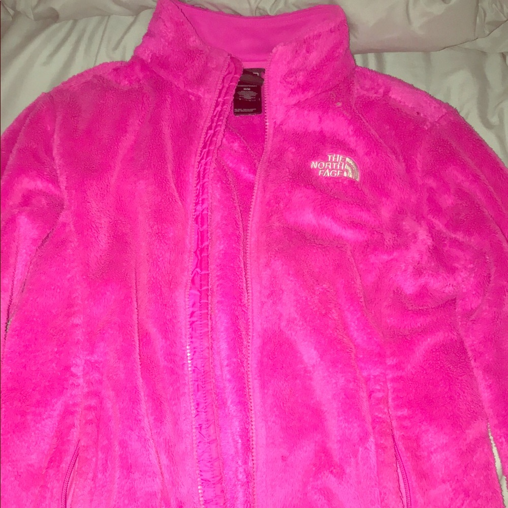 Hot pink north face jacket